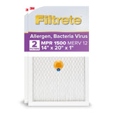 Filtrete 14x20x1 AC Furnace SMART Air Filter, MERV 12, MPR 1500, Track Filter Life With Bluetooth Enabled Sensor, CERTIFIED asth