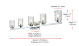 Living District Indoor Modern Home Decorative Bright Ceiling Cassie 5 Lights Bath Sconce In Brass With Clear Shade