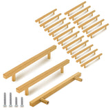 TooCust 20 Pack Brushed Brass Kitchen Cabinet Handles, Cabinet Pulls with 5 Inch (128mm) Hole Centers, Gold Dresser Handle with 