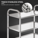 Amarite 3 Shelf Stainless Steel cart,400 lbs,1MM Thick,Serving cart with Wheels, Household, Service Trolley,360Rotation Storage