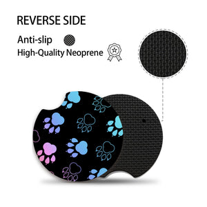 Absorbent Car Coasters for Cup Holders, 2 Pack Universal Neoprene Car Coasters with Finger Slot, Auto Accessories for Women & Me