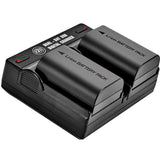 BM 2-Pack of LP-E6N Batteries and Dual Battery Charger for Canon EOS R, 90D, 60D, 70D, 80D, 5D II, III, IV, 6D, 7D, 7D Mark II, 
