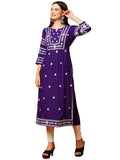 Gosriki Women'S Rayon Blend Chikankari Embroidered Straight Kurta (Elevan-Begani-Tnw-Gs_S_Violet_Small),Violet,,B0CC5P1HFC