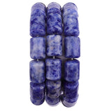 BEADIA Natural Blue Sodalite Cylinder Stone Loose Semi Gemstone Beads for Jewelry Making 10mmx14mm 38cm
