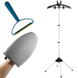 Garment hanger for steaming clothes with Ironing Gloves,Steam rack for clothes,Handheld garment steamer rack,Clothes hanger for 