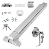 VEVOR Push Bar Door Locks, Carbon Steel Panic Bars for Exit Doors, with Exterior Lever and 3 Keys, Push Bar Panic Exit Device Do