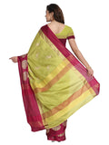 Leriya Fashion Womens Soft Cotton Silk Foli Work (Jari Work) Saree With Belt(Free Size) (Pink)