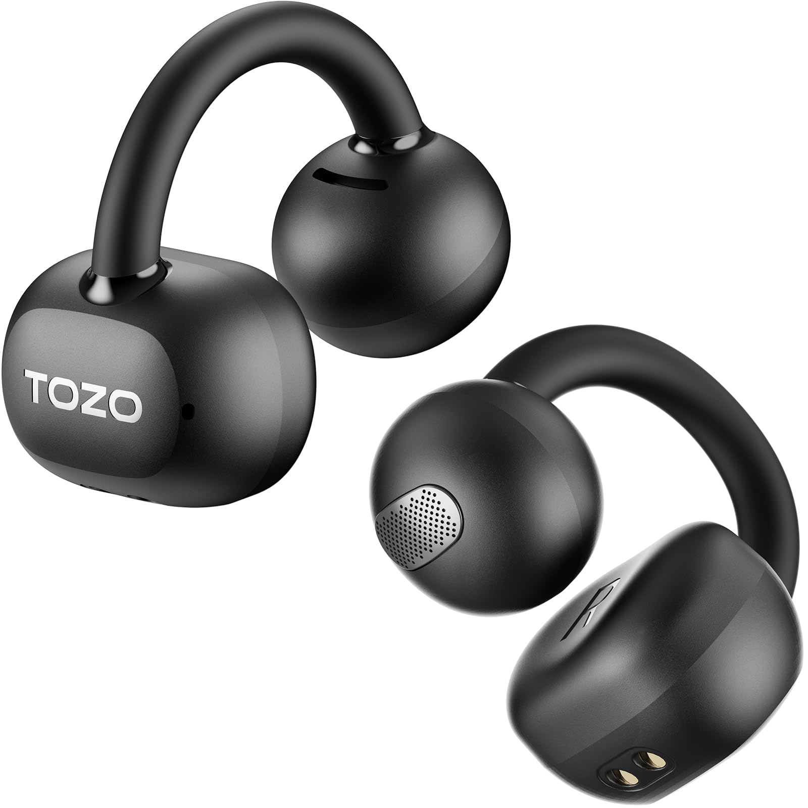 TOZO OpenEarRing True Open Ear Headphones, Lightweight Comfort Open Ear Clip Wireless Earbuds, 40H Play Bluetooth 5.4 Headphones