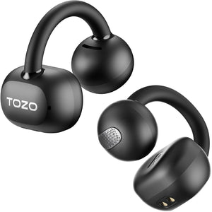 TOZO OpenEarRing True Open Ear Headphones, Lightweight Comfort Open Ear Clip Wireless Earbuds, 40H Play Bluetooth 5.4 Headphones