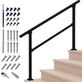 Metty Metal Handrails for Outdoor Steps Suitable for 1 to 5 Steps- Wrought Iron Stair Railing- Step Steady with 5 Feet Handraili