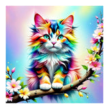 SJUTOUCI Diamond Painting Kits for Adults, Cat Diamond Art Kits, Round Full Drill Bead Gem Art, 5D DIY Paint with Diamonds Craft