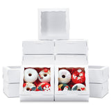 XINHPKGG 20pcs Cookie Boxes 6x6x2.5 Inch Bakery Boxes with Window Treat Box Chocolate Covered Strawberries Box for Wedding Party