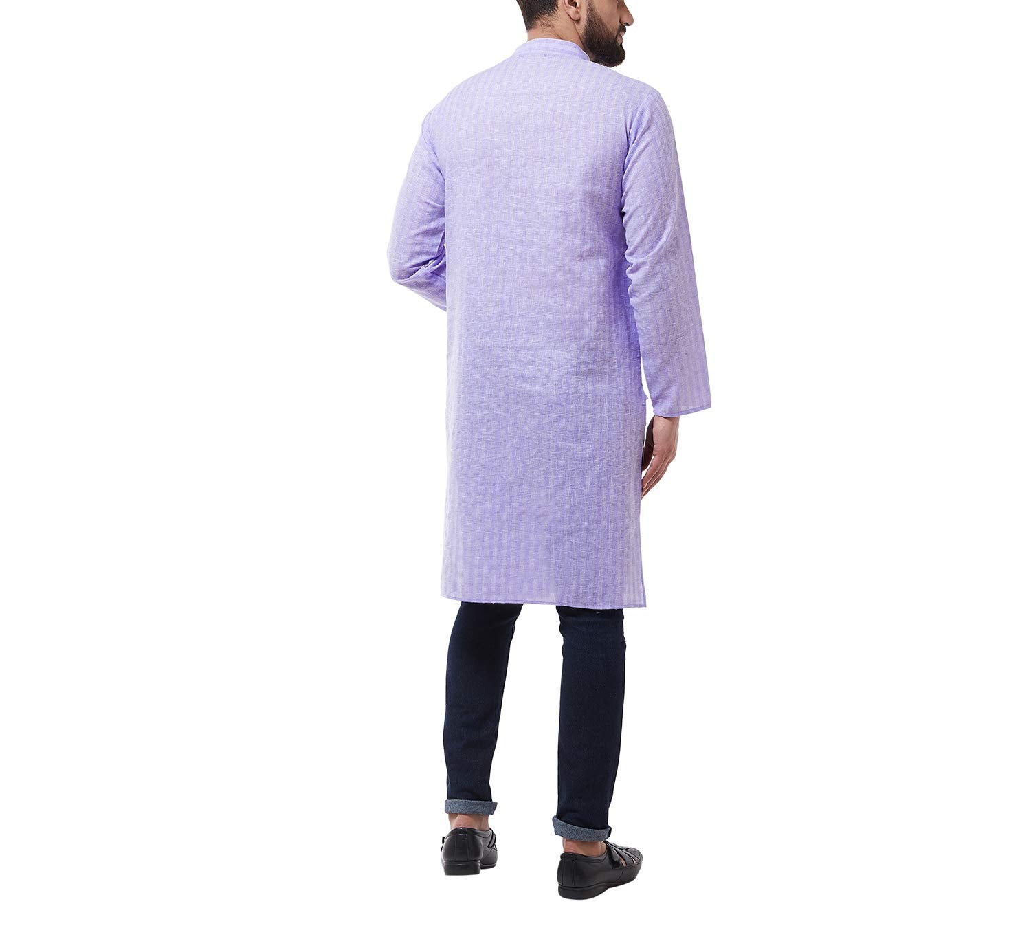 Sojanya (Since 1958 Men'S Cotton Blend Purple Woven Design Only Long Kurta Size: 38