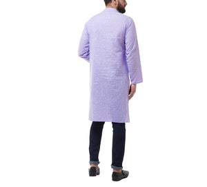 Sojanya (Since 1958 Men'S Cotton Blend Purple Woven Design Only Long Kurta Size: 38