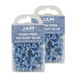 JAM PAPER Colorful Push Pins - Baby Blue Pushpins - 2 Packs of 100