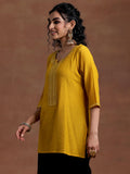 Libas Women'S Cotton Blend Woven Design Straight Kurti (26886R Mustard Mustard L