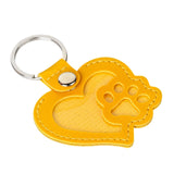 Merishopp Dog Cat Paw Shaped Keychain Pu Wallet Charm Travel Portable Pet Hair Keyring Yellow| Trendy | Comfortable | Fashionabl