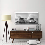 Ocean Waves Breaking On Vintage Beauties (Bw)-Paper Art-62,,X32,,