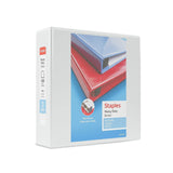 Staples 3 Inch Heavy-Duty View Binder with D-Rings (White)