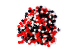 NAVMAV Rose Flower Pastel Plastic Beads Spacer Beads Jewellery Craft Making Necklase,Bracelet Red, White and Black 8mm 40pcs