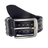 Exotique MenS Black Casual Genuine Leather Pin Buckle Belt Stylish And Durable (Bm0129BkS)