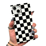 RoyMonkey Checkered Strong Magnetic for iPhone 13 Case & iPhone 14 Case, Compatible with MagSafe, Rectangular Checker Checkerboa