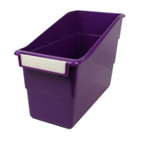 PURPLE SHELF FILE WITH LABEL HOLDER