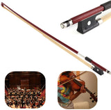 AMZZ Professional 12 Brazilwood Ebony Frog Violin Arbor White Horsehair Violin Bow (12 Brazilwood)