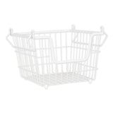 Dii Metal Wire Mesh Stackable Utility Storage Bin, Medium, 11X11X8, White