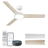 Dreo Smart Ceiling Fans with Lights, 42 Inch White Ceiling Fan, 12 Speeds & 3 Fan Modes, Stepless Color Tones, Dimmable LED Ligh