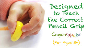 Just Rocks in a Box by Crayon Rocks, 16 Colors, Tripod Grip Crayons Made For Handwriting Development in Kids and Toddlers, Fun &