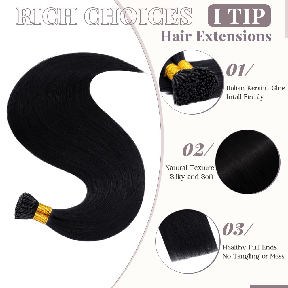 100 Strands/Pack I Tip Remy Human Hair Extensions Pre Bonded Keratin Stick In Hair Extensions Cold Fusion Hair Piece For Women L