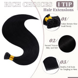 100 Strands/Pack I Tip Remy Human Hair Extensions Pre Bonded Keratin Stick In Hair Extensions Cold Fusion Hair Piece For Women L