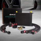 G-PLUS Black Universal 30 Row 10AN-AN10 Engine Transmis Sion Oil Cooler Kit Oil Filter Relocation Kit Aluminum