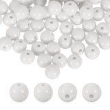 HARFINGTON 100pcs White Acrylic Round Beads 10mm Dia 1.9mm Hole Plastic Resin Smooth Balls Loose Bead for Jewelry Making Bracele