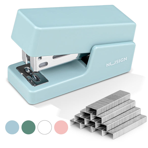 Compact Desk Stapler NUSIGN Mini Stapler with 830 Staples, Small Cute Desk Staplers, 25 She ...