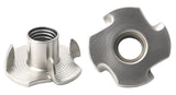NACX 1/4-20 T-Nuts, 304 Stainless Steel Tee Nut, 4 Prong Tee Blind Nuts for Wood and Furniture, 15PCS