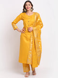 Gosriki Women'S Cotton Straight Kurta With Palazzo & Dupatta (Kpzd-Cot-10036-Yellow_L-Go_Yellow_Large),Yellow,,B09LYG7ZTD