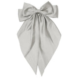 Large Hair Bows for Women Gray Silky Satin Hair Bow Hair Clips Long Tail French Hair Ribbon Coquette Bows Hair Accessories for G