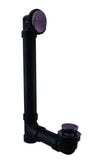 Westbrass D4931-4-12 1-1/2 x 12 Bath Waste & Overflow Assembly with Tip-Toe Drain Plug and 2-Hole Faceplate-SCH. 40 ABS Pipe, 4-