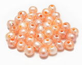 AD Beads Natural Gemstone 8mm Round Loose Beads Big Hole 2.5mm Sized 40pcs (Pink Pearl)
