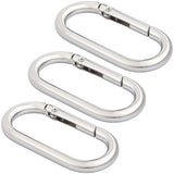 STSTR 3 PCS Oval Spring Ring Clips, Silver-White Metal Keyring Purse Clip, Heavy Duty Opening O Ring Carabiner for Keychains, Bu