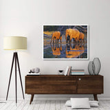 African Elephants, Okavango, Botswana-Paper Art-50,,X38,,