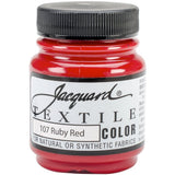 Jacquard Fabric Paint for Clothes 2.25 Oz Textile Color Ruby Red Leaves Fabric Soft Permanent and Colorfast Professional Q