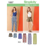 Simplicity Easy to Sew Womens Pants, Shorts, and Skirt Sewing Patterns by Karen Z, Sizes 1624