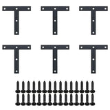 SAYAYO T Brace, 120x120mm (5 x 5) T Brackets Mending Plate Flat Repair Plates Joining Bracket Brace, Stainless Steel Matte Black
