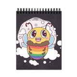 Vprint Rainbow Butterfly Black Spiral Wiro Unruled Blank Pages Notebook Diary Journal Drawing Book Black Paper A4 (Size 8X11)
