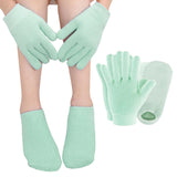 HATINXIA Moisturizing Socks and Gloves Set, Silicone Gel Socks for Cracked Heels & Dry Feet for Women, Spa Hydrating Gloves for 