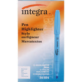 Integra Pen Style Fluorescent Blue Highlighters (Pack of 12)