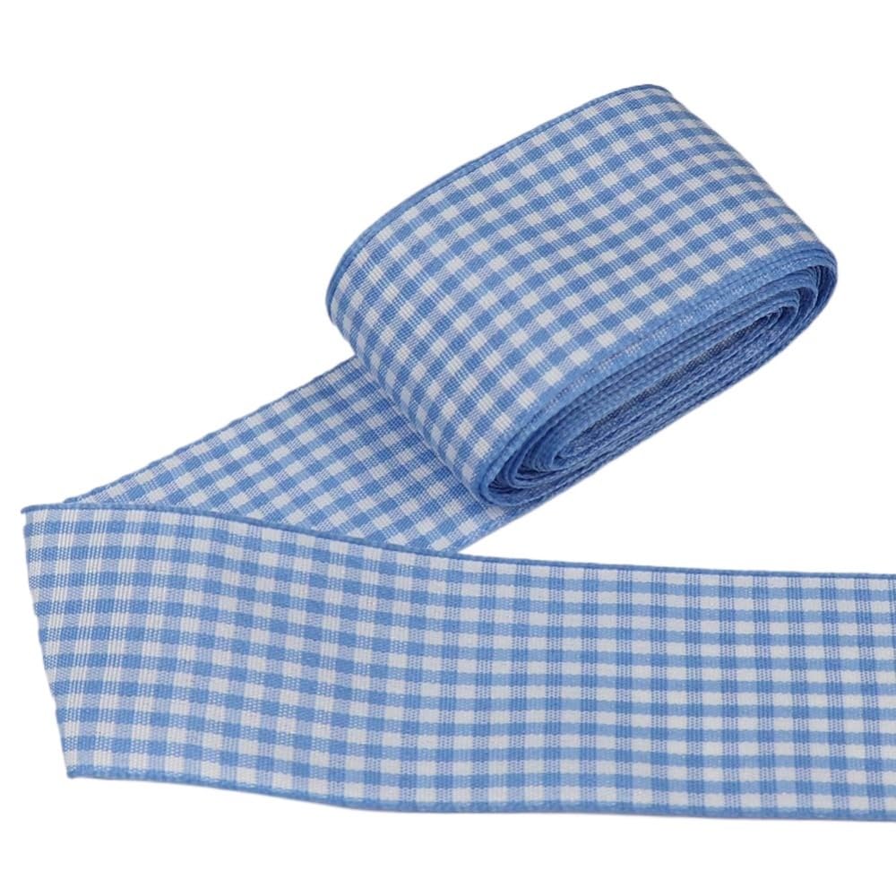Gingham Ribbon Plaid Ribbon for Gift Wrapping Party Wedding Christmas Decoration (Sky Blue,1-1/2 (38mm) x 10 Yards)